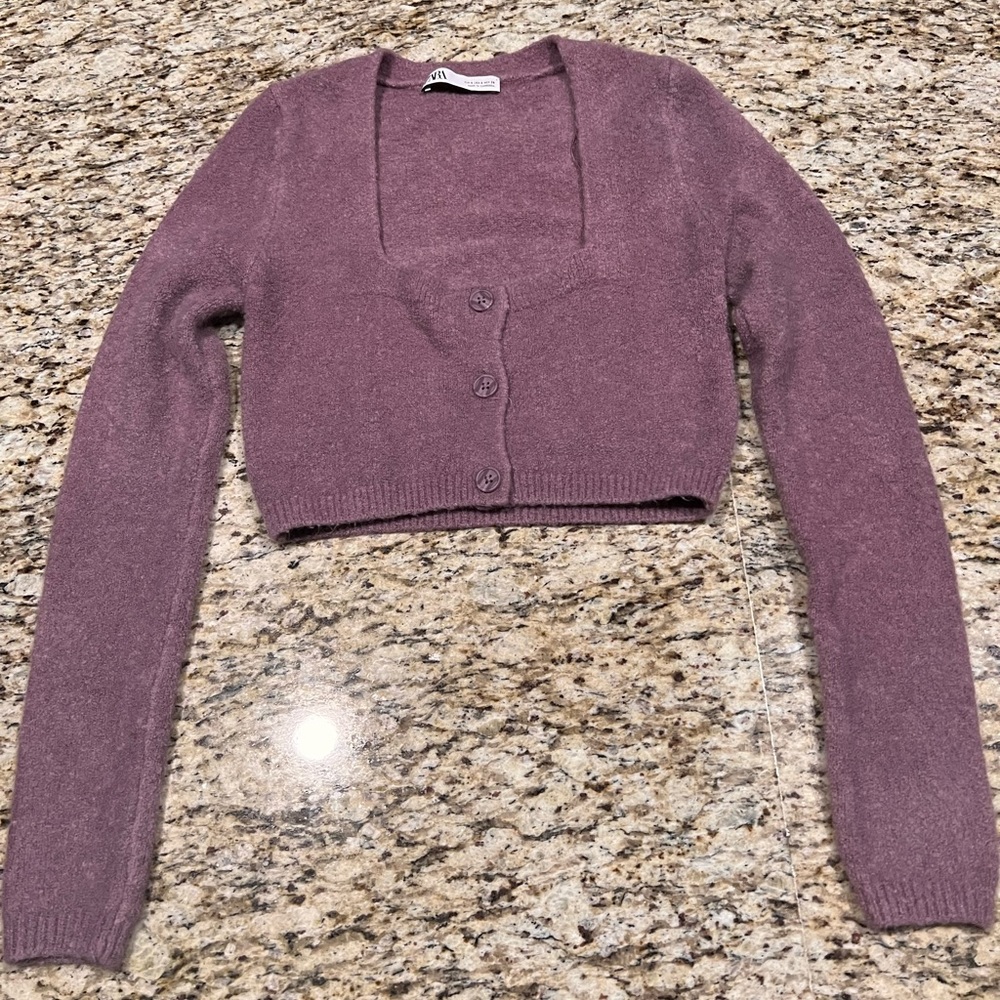 Zara Purple Women's Cardigan Sweater